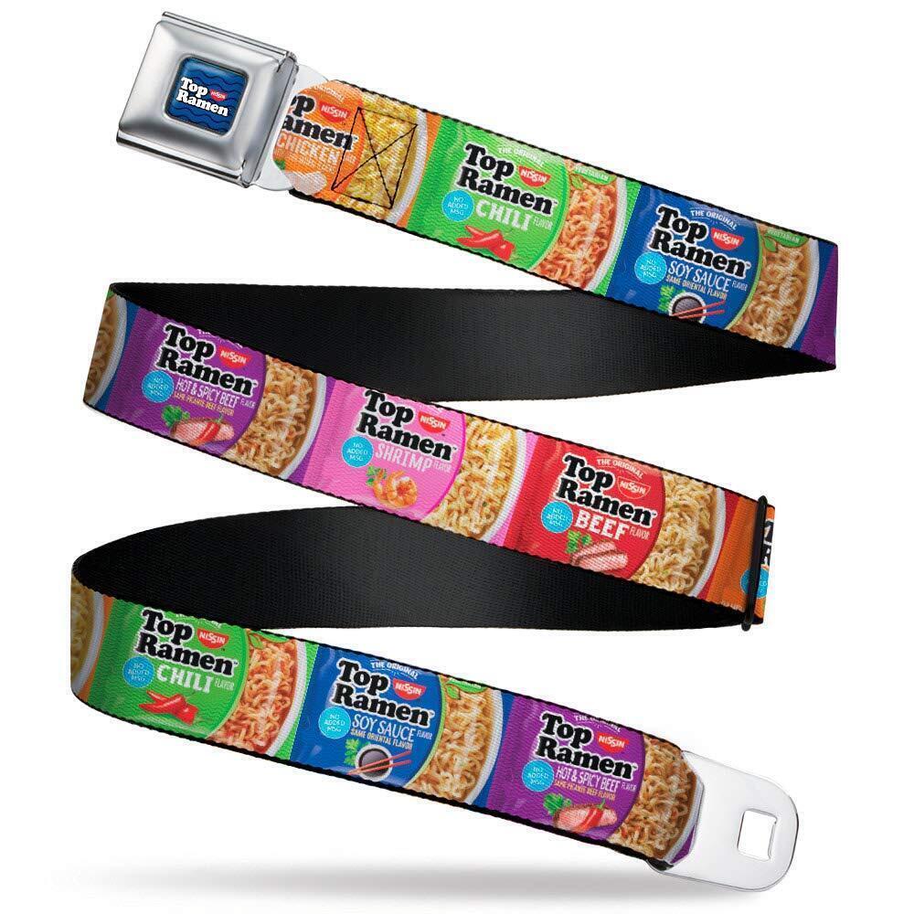 5021 Nissin Foods Belt, Seatbelt Buckle Belt, Top Ramen Vivid Flavor Blocks